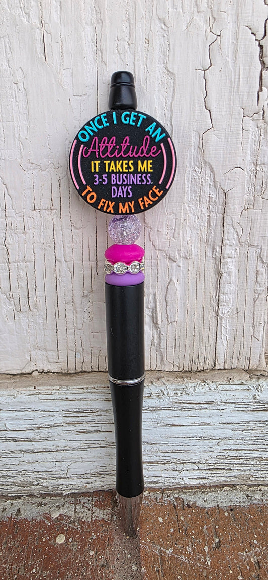 Attitude blank ink beaded ballpoint pen