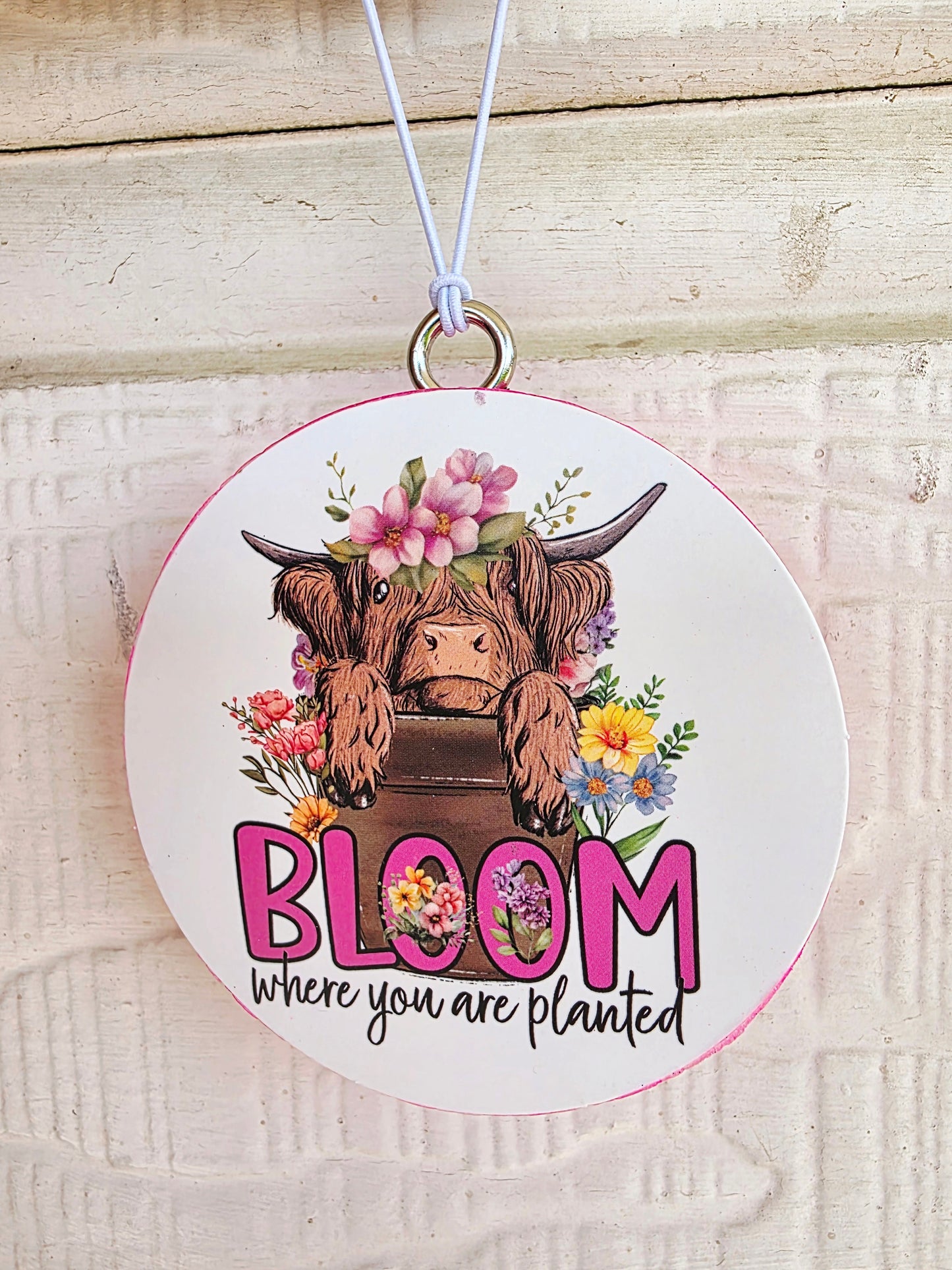 Bloom Cow Car Freshie- Scent Butt Naked