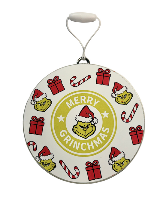 Green Man Merry Grinchmas car freshie - Scent ‘Tis the season