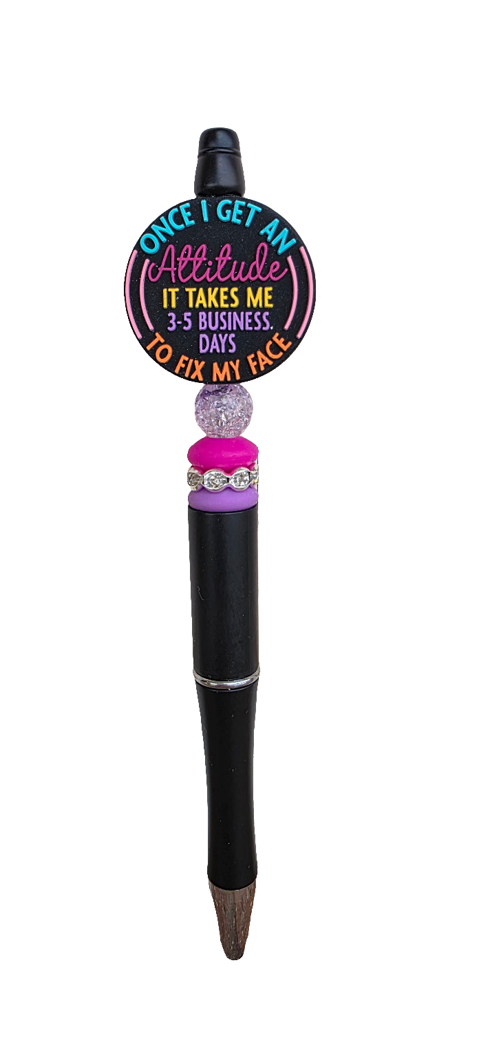 Attitude blank ink beaded ballpoint pen