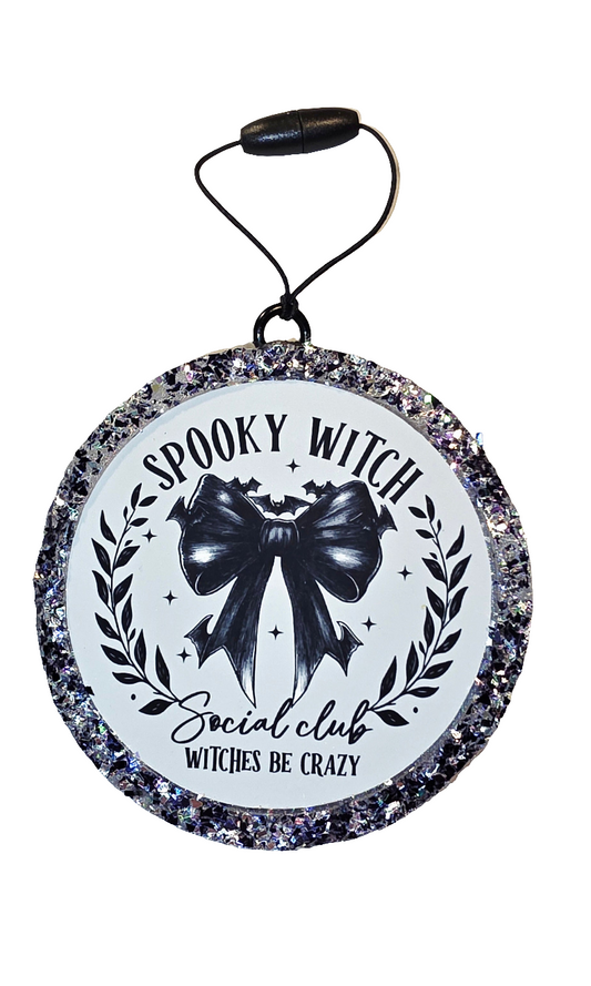 Spooky witch car freshie- Acent Cranberry Bliss.