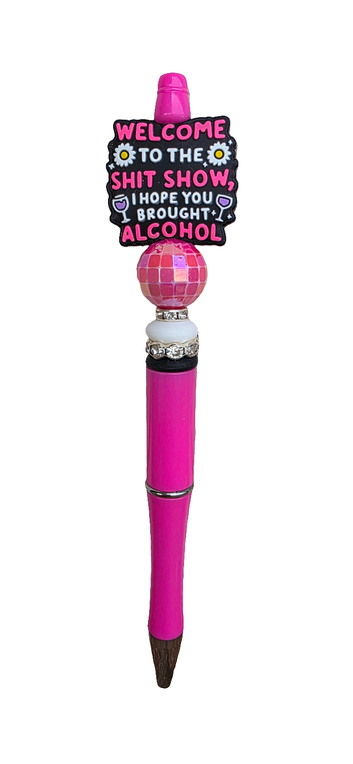 Welcome to the S show Black ink beaded ballpoint pen