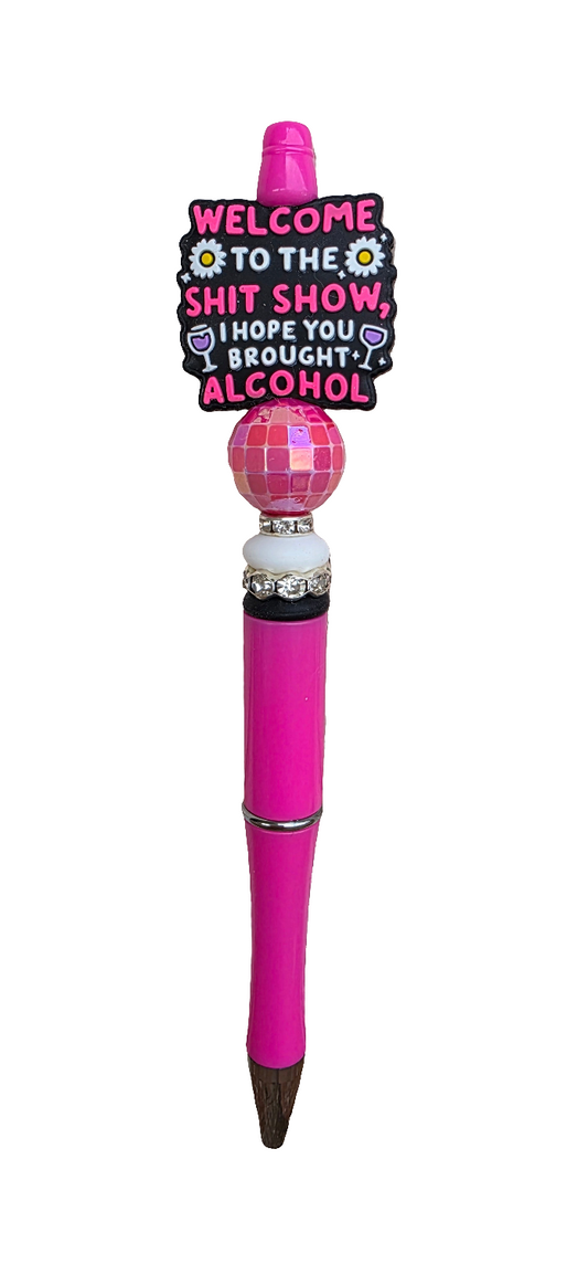 Welcome to the S show Black ink beaded ballpoint pen