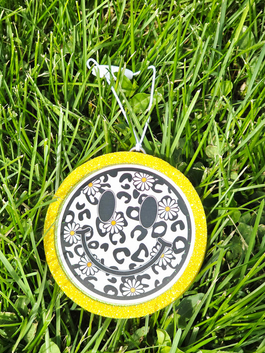 Floral Smiley Car Frieshie- Scent Baja Cactus
