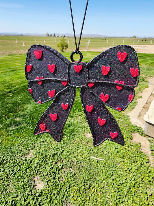 Red Heart Bow Cat Freshie- Scent Pink Sugar