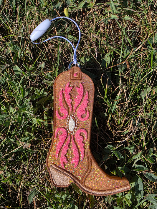 Boot car freshie  - Scent Mahoney Teakwood