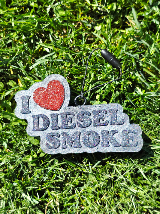 I love Diesel Smoke Car Freshie- Scent Fierce