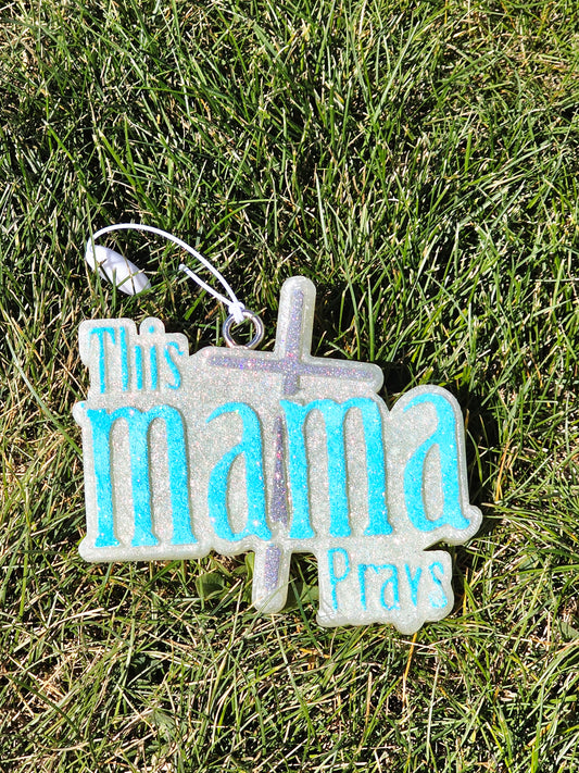 This Mama Prays Car Freshie- Scent Blueberry Cheesecake