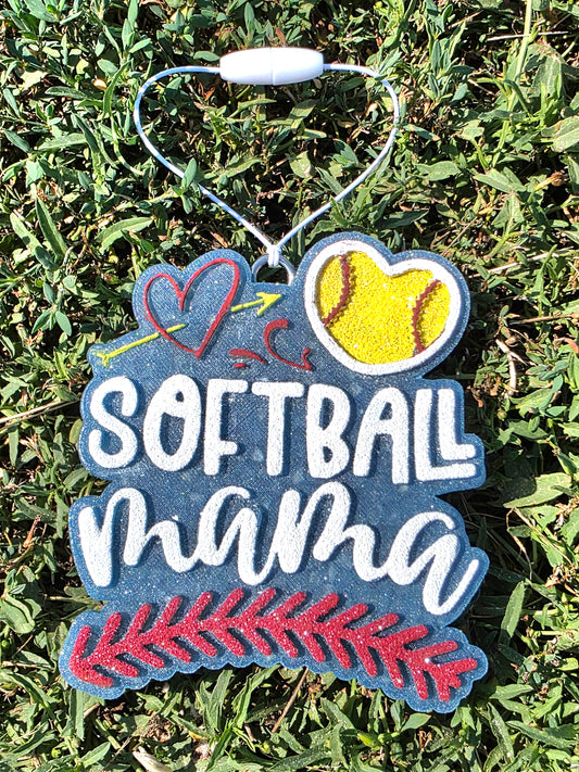 Softball mama car freshie- Scent Hawaiian Blast