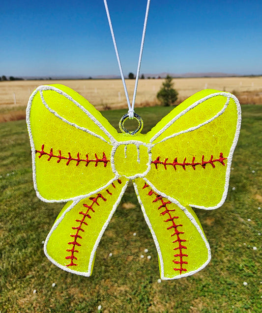 Softball bow car freshie- Scent Ghost Stories