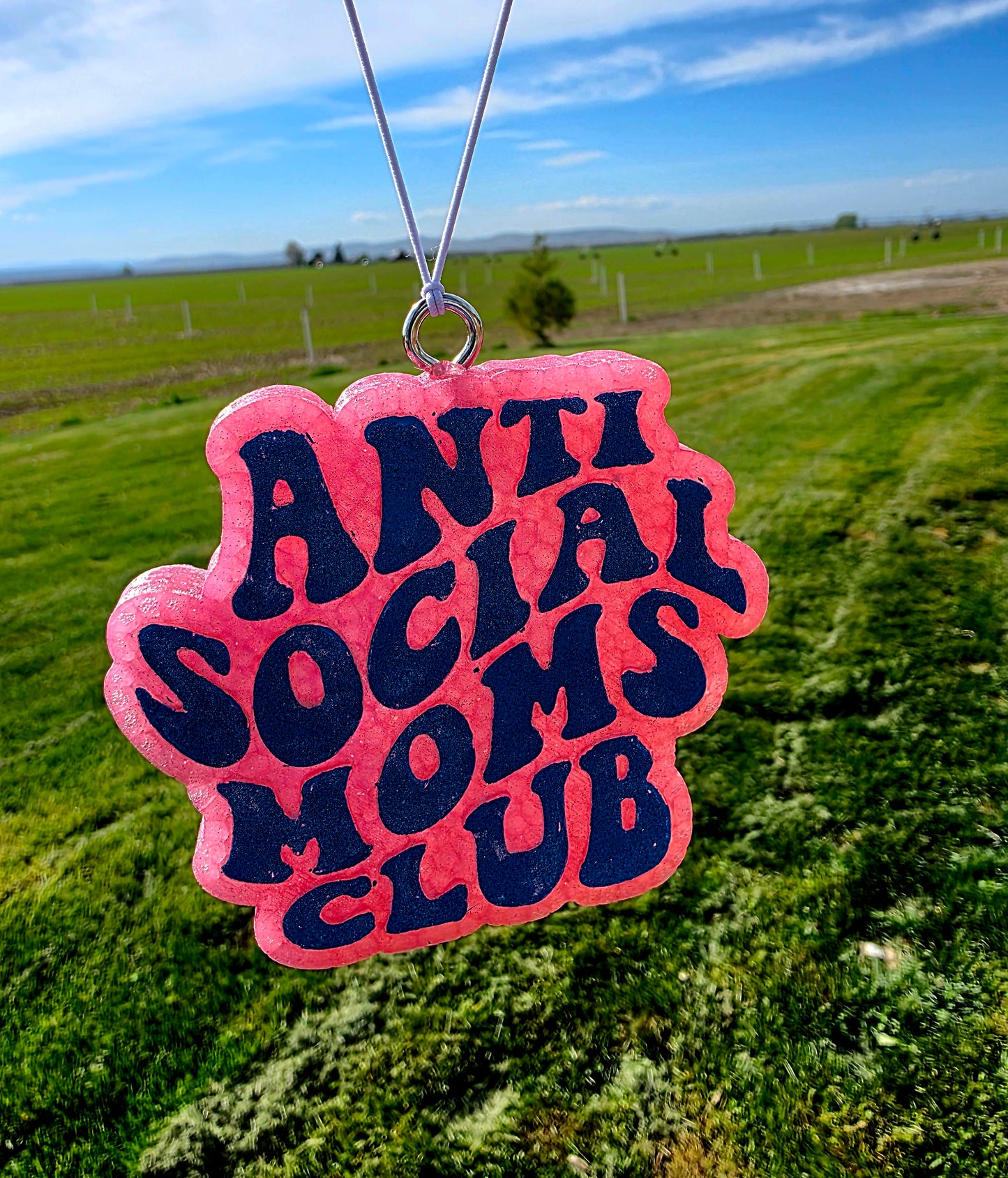 Anti Social Momd Club Car Freshie- Scent Rainbow Sherbet
