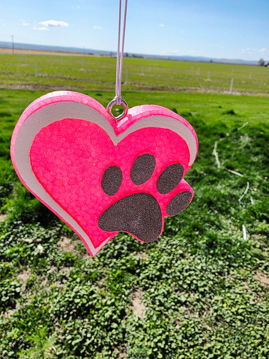 Heart Dog Paw Car freshie- Scent Gummy Bears