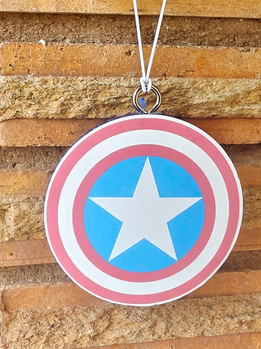 Cap America Car Freshie- Sent Live Fresh