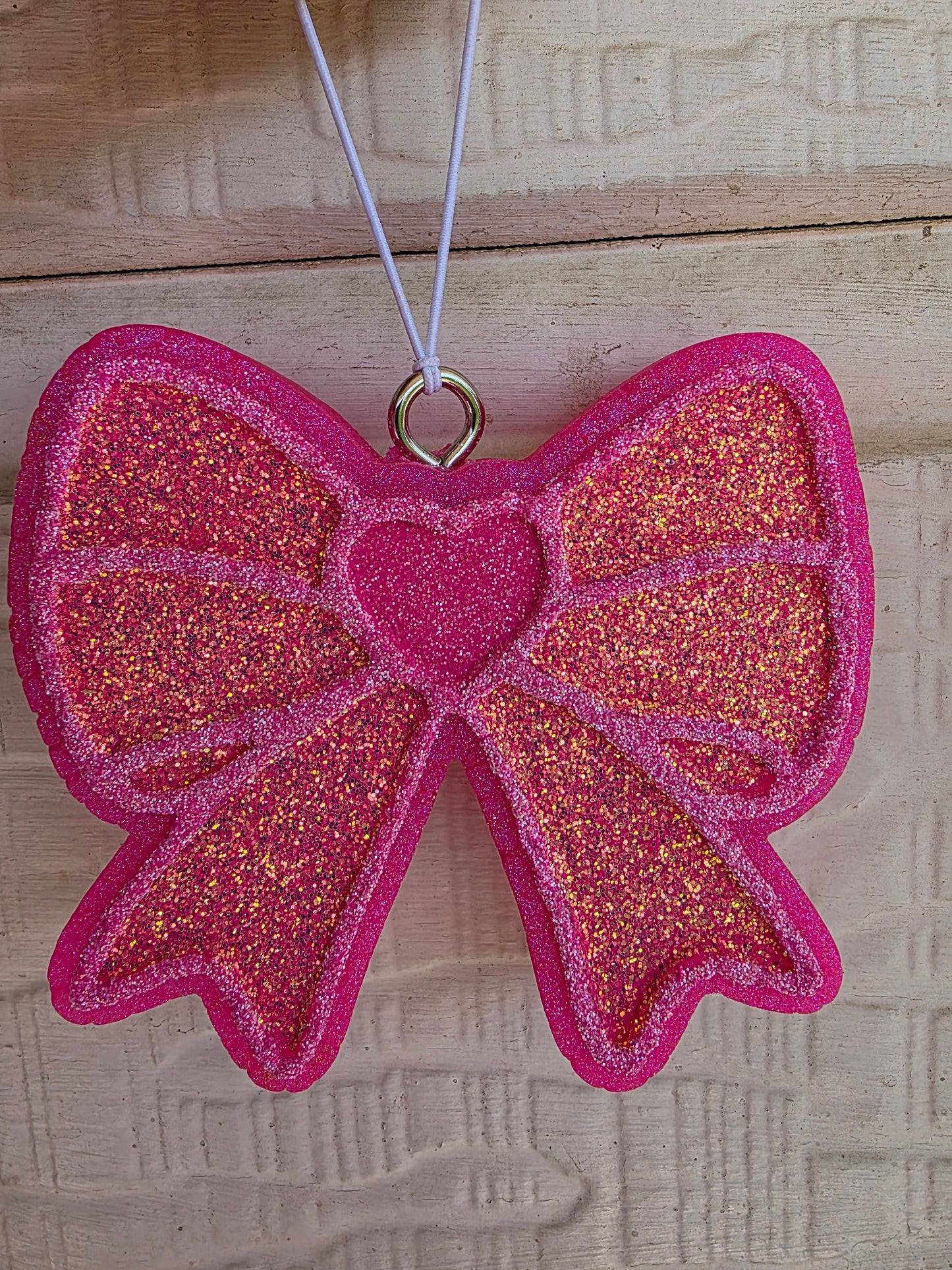 Pink Bow Car Freshie- Scent Lemon Blueberry Crumble